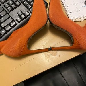 Zara burnt orange sock bootie